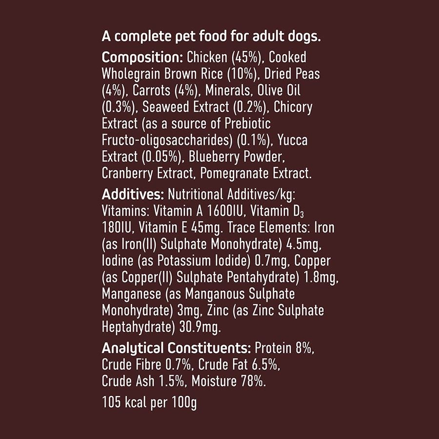 Wainwright's Adult Wet Dog Food Chicken with Brown Rice