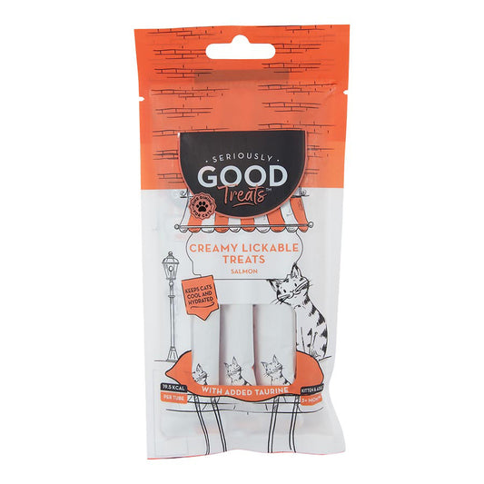 Seriously Good Creamy Lickable Kitten & Cat Treats Salmon 4x15g
