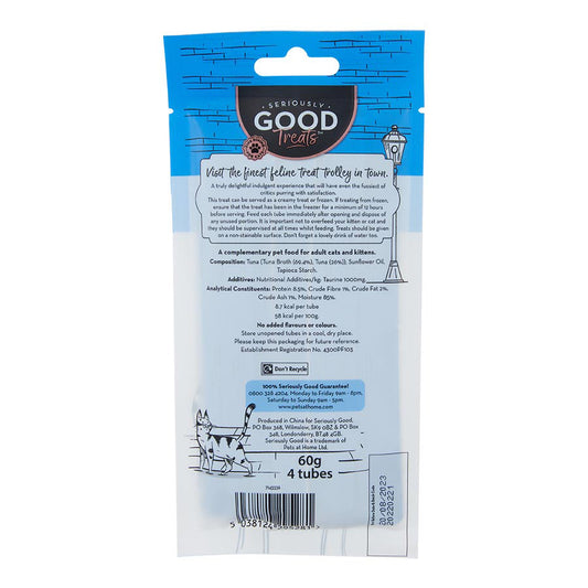 Seriously Good Creamy Lickable Kitten & Cat Treats Tuna 4x15g