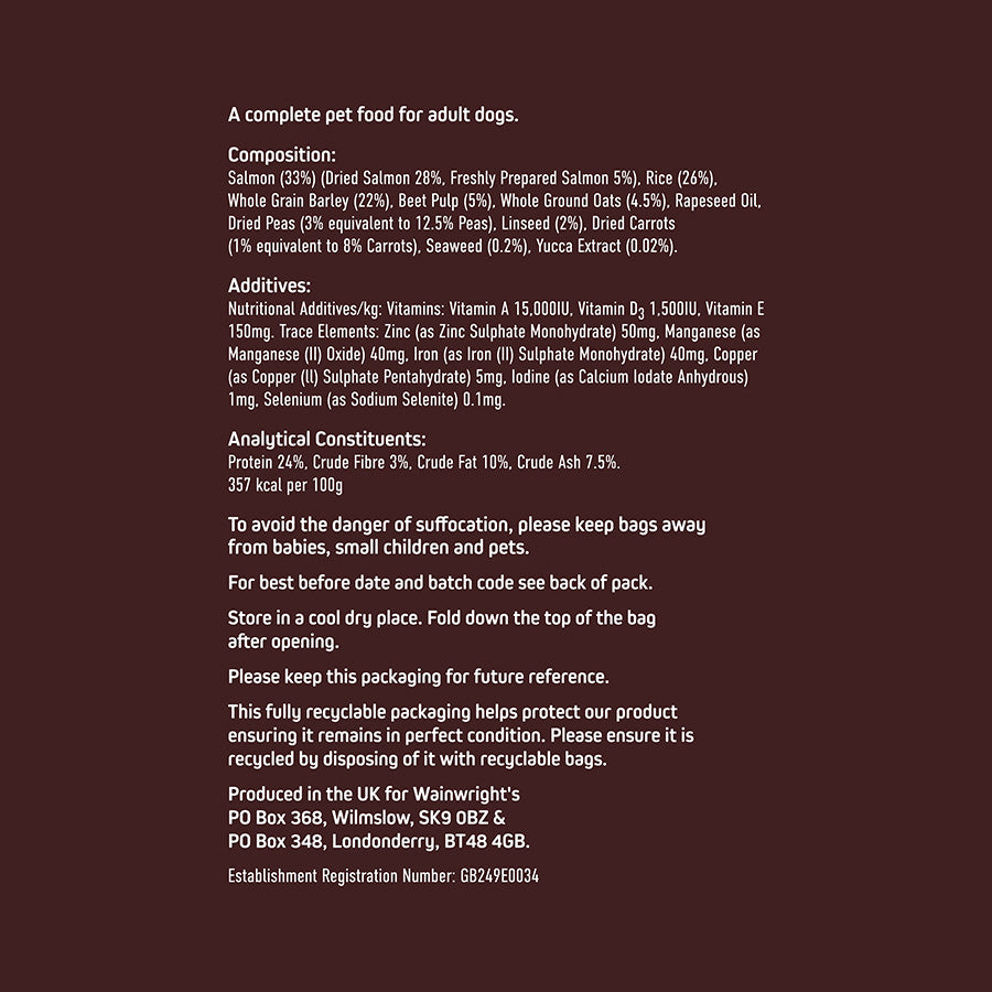 Wainwright's Complete Adult Dry Dog Food Salmon with Rice