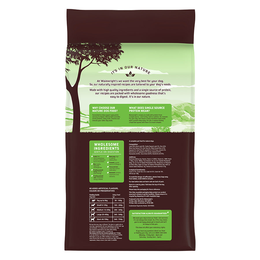 Wainwright's Mature Dry Dog Food Lamb with Rice