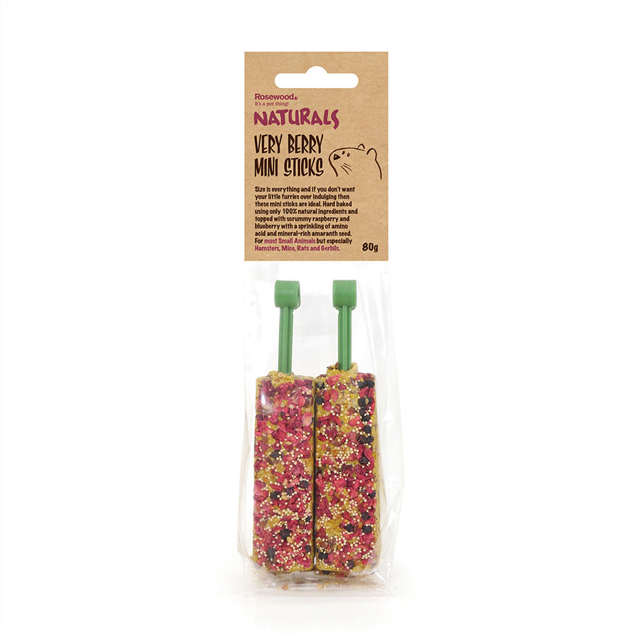 Naturals Very Berry Mini Sticks Small Animal Treats 2 Pack 80g