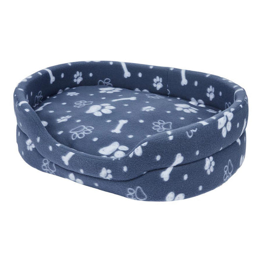 Pets Essentials Bone Oval Dog Bed Grey