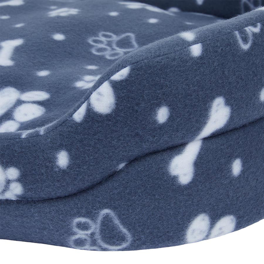 Pets Essentials Bone Oval Dog Bed Grey