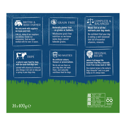 Butcher's Grain Free Adult Wet Dog Food Tripe 24x400g