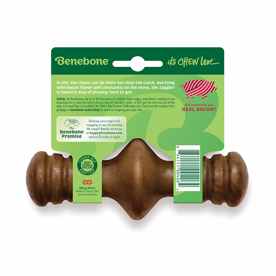 Benebone Zaggler Dog Chew Toy Bacon