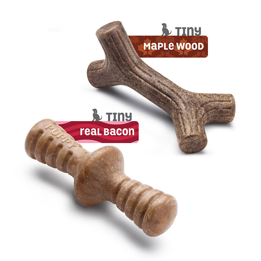 Benebone Puppy Chew Toy Bacon 2 Pack X Small