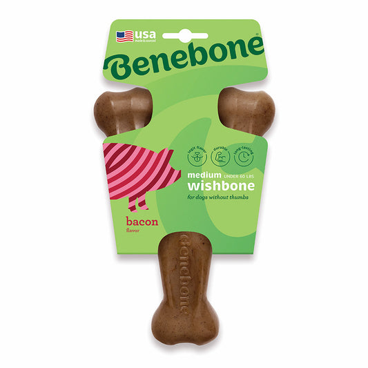 Benebone Wishbone Dog Chew Toy Bacon