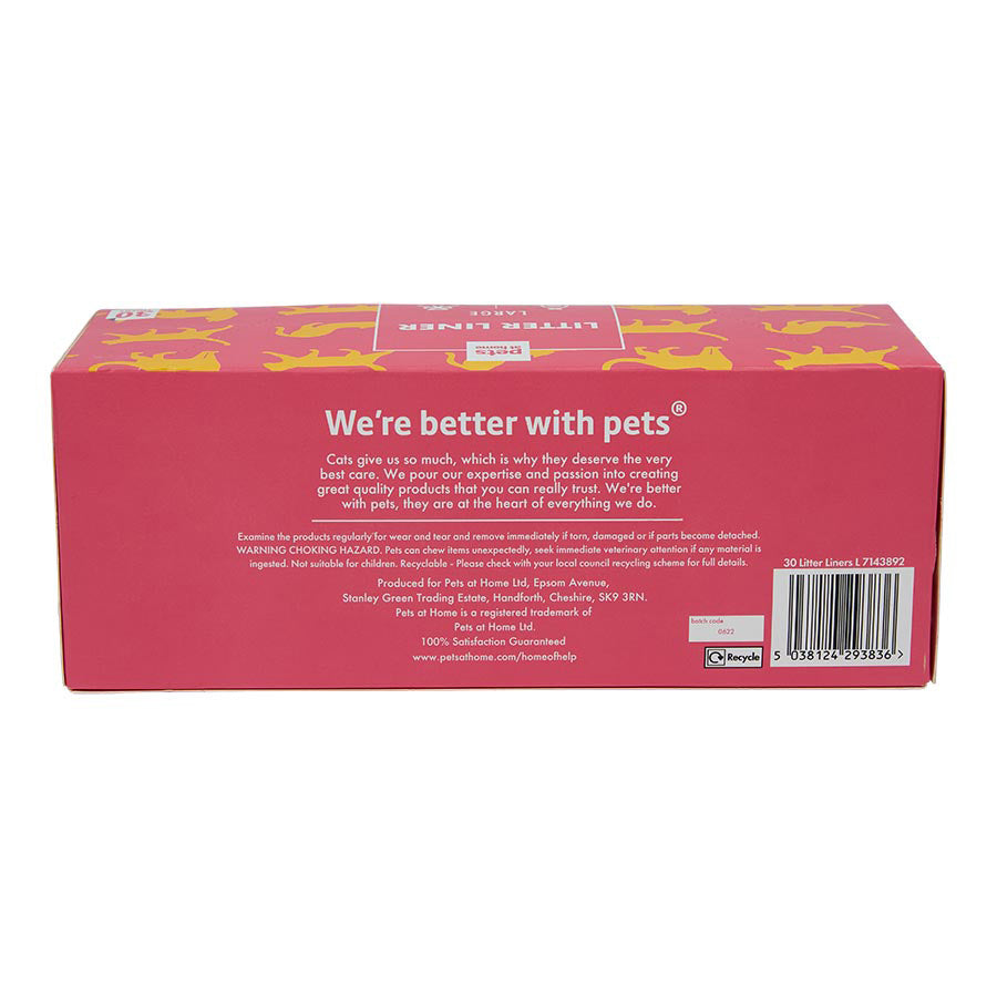 Pets at Home Cat Litter Liner Large White 30 Pack