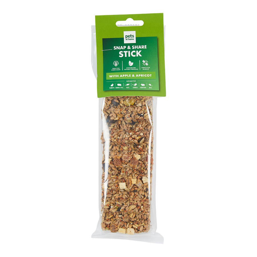 Pets at Home Small Animal Snap & Share Treat Stick with Apple & Apricot 110g