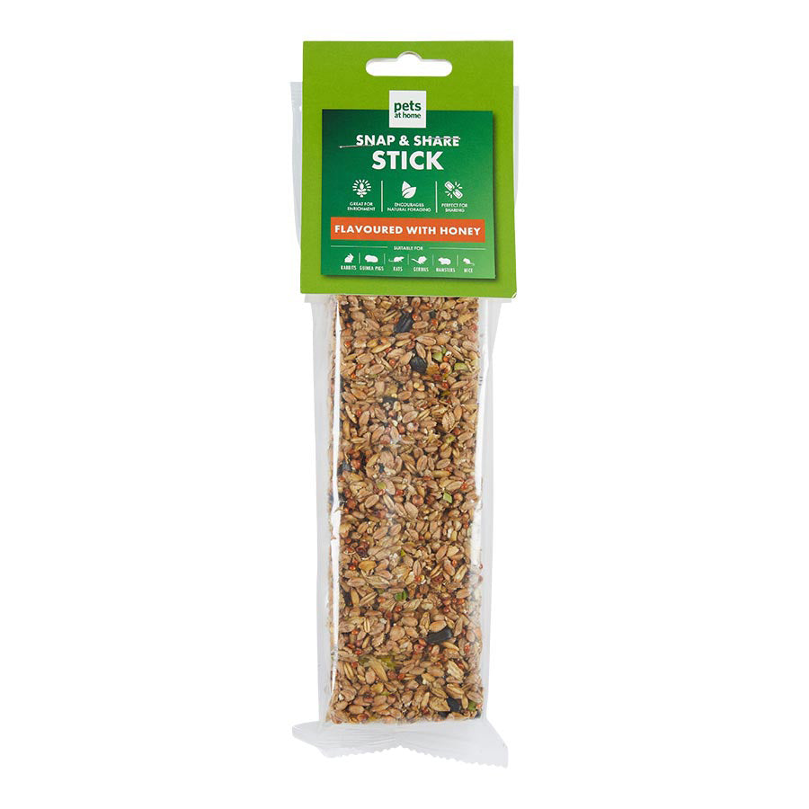 Pets at Home Small Animal Snap & Share Treat Stick with Honey 110g