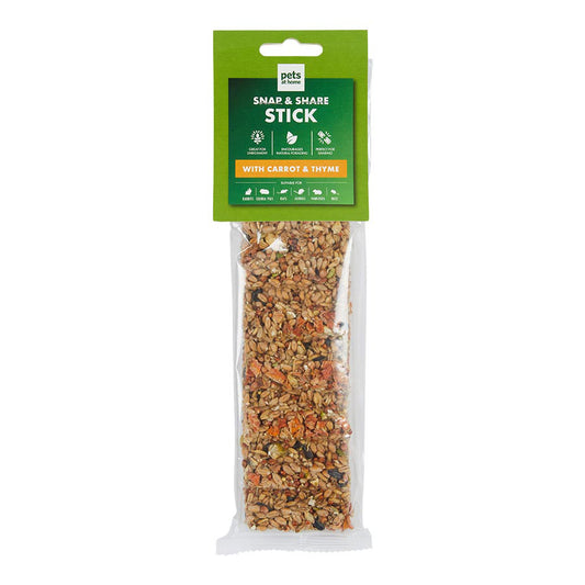 Pets at Home Small Animal Snap & Share Treat Stick with Carrots & Thyme 110g
