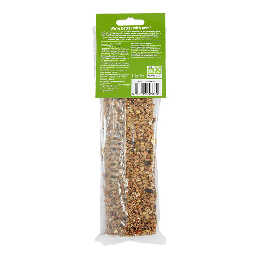 Pets at Home Small Animal Snap & Share Treat Stick with Popcorn 110g