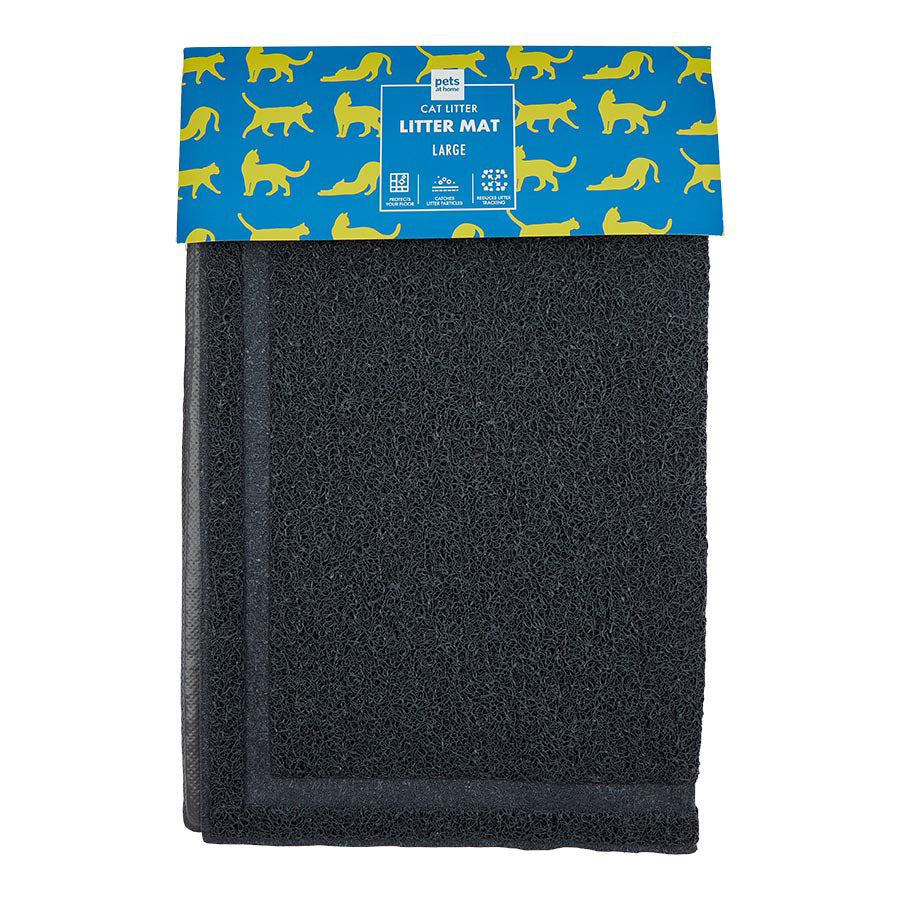 Pets at Home Rectangular Cat Litter Mat Grey Large