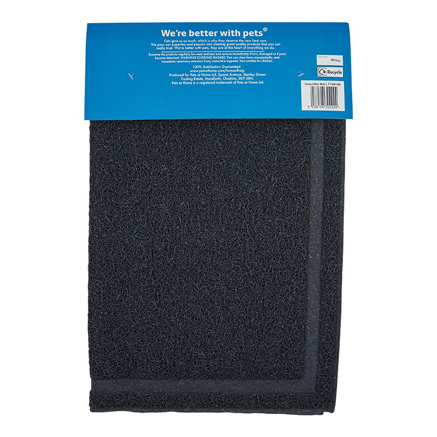 Pets at Home Rectangular Cat Litter Mat Grey Large