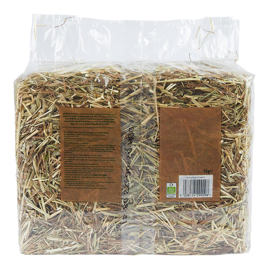 Pets at Home Rabbit Hay with Carrot & Apple 1kg