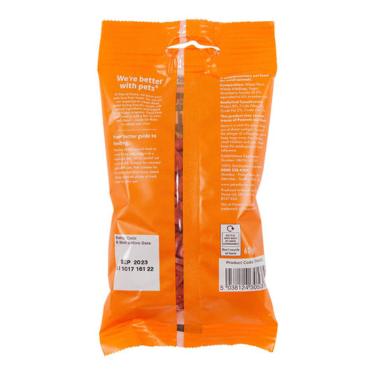 Pets at Home Small Animal Biscuit Bites Treats with Strawberry 60g