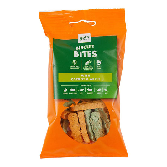 Pets at Home Small Animal Biscuit Bites Treats with Carrot & Apple 60g