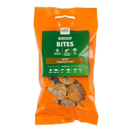 Pets at Home Small Animal Biscuit Bites Treats with Timothy Hay 60g