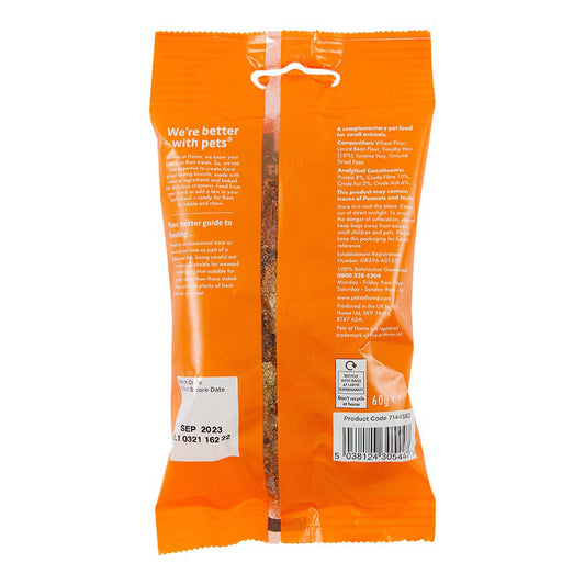 Pets at Home Small Animal Biscuit Bites Treats with Timothy Hay 60g