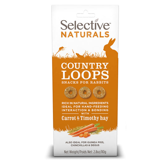 Selective Naturals Country Loops Small Animal Treats with Carrot & Timothy Hay 80g