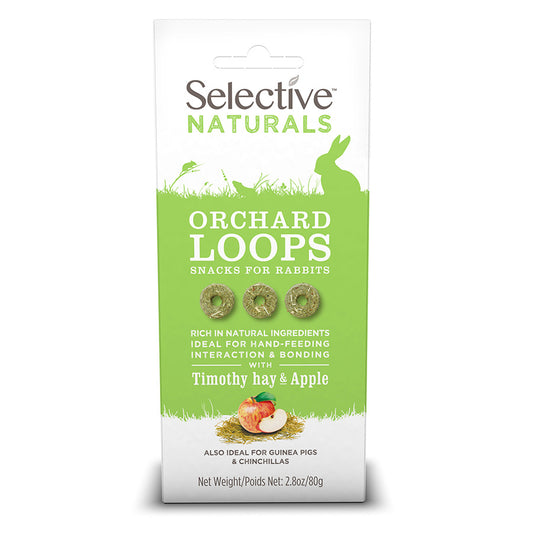 Selective Naturals Orchard Loops Small Animal Treats with Timothy Hay & Apple 80g