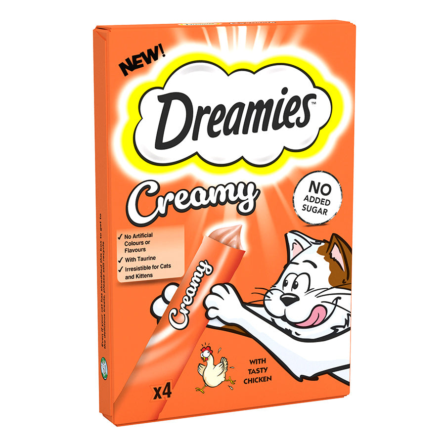 Dreamies Creamy Adult Cat & Kitten Treats with Chicken