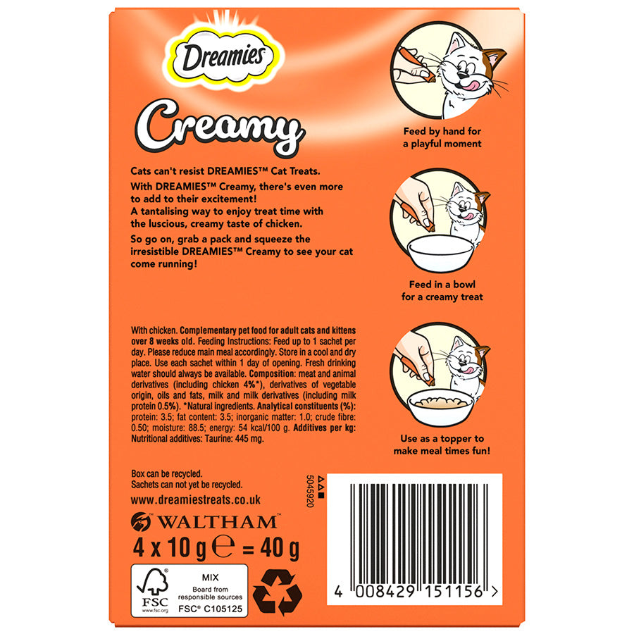 Dreamies Creamy Adult Cat & Kitten Treats with Chicken