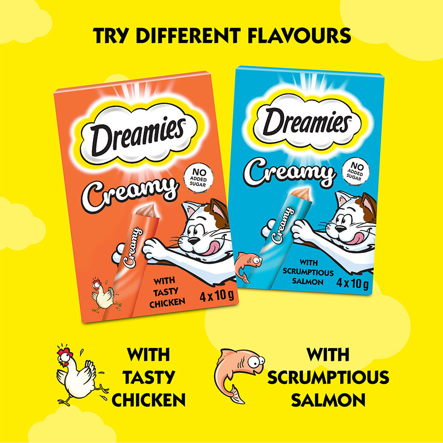 Dreamies Creamy Adult Cat & Kitten Treats with Chicken