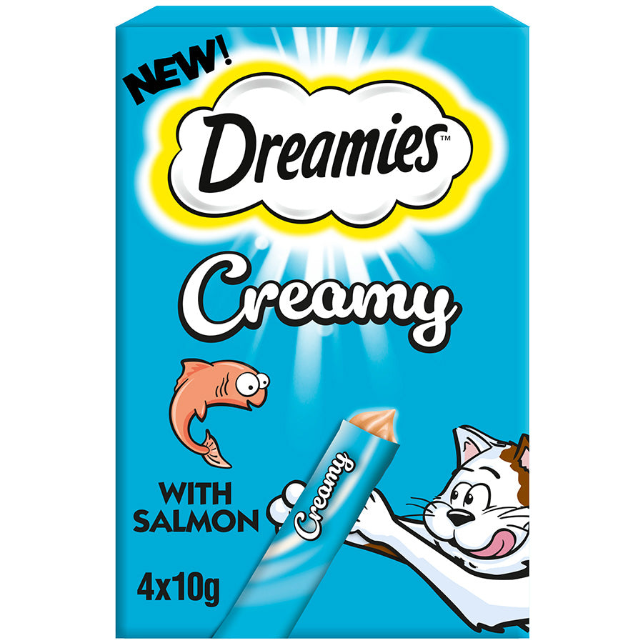 Dreamies Creamy Adult Cat & Kitten Treats with Salmon