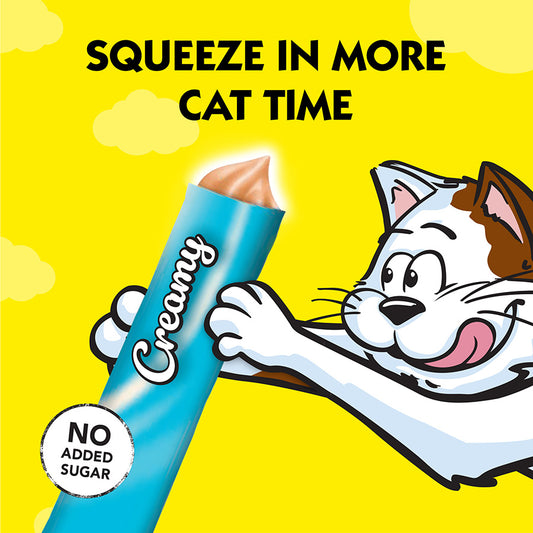 Dreamies Creamy Adult Cat & Kitten Treats with Salmon