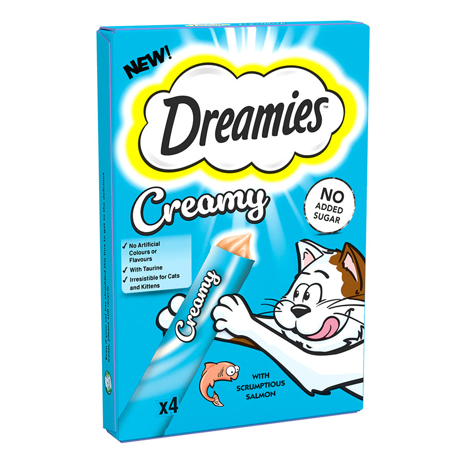Dreamies Creamy Adult Cat & Kitten Treats with Salmon