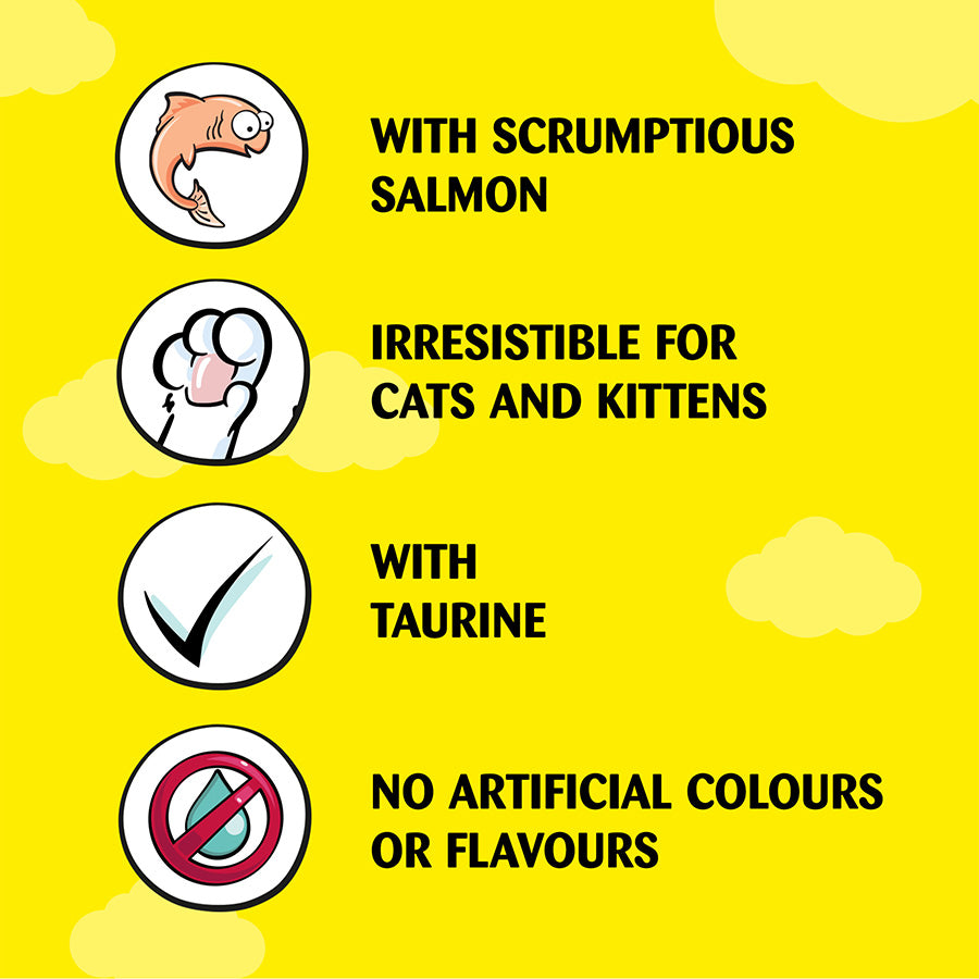 Dreamies Creamy Adult Cat & Kitten Treats with Salmon