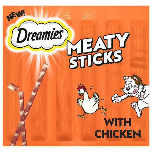 Dreamies Meaty Sticks Cat Treats with Chicken 30g