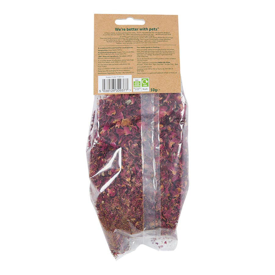 Pets at Home Small Pets Rose Petals Treats 50g
