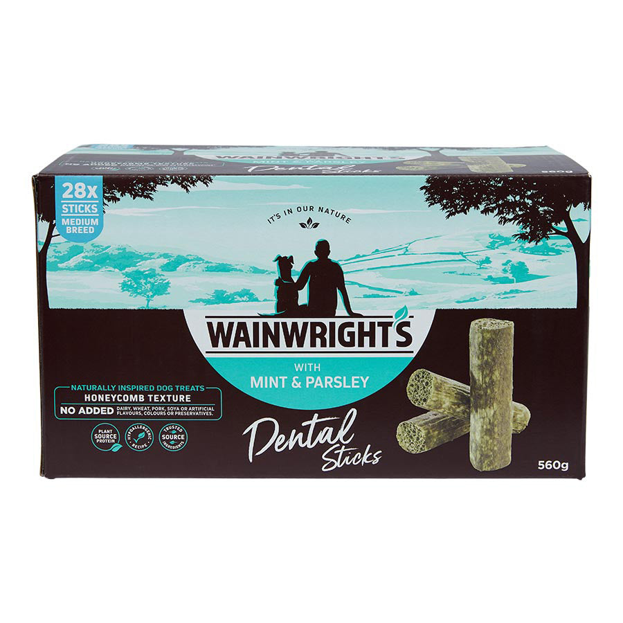 Wainwright's Medium Breed Adult Dog Dental Sticks With Mint & Parsley