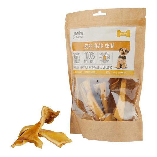 Pets at Home Adult Dog Treats Beef Head Skin 250g