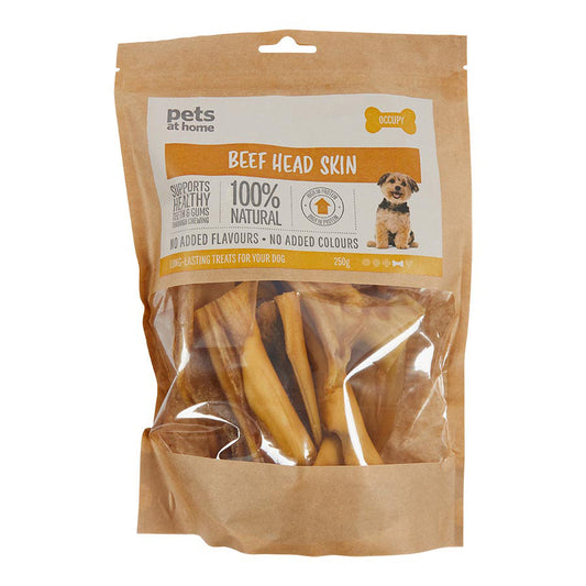 Pets at Home Adult Dog Treats Beef Head Skin 250g