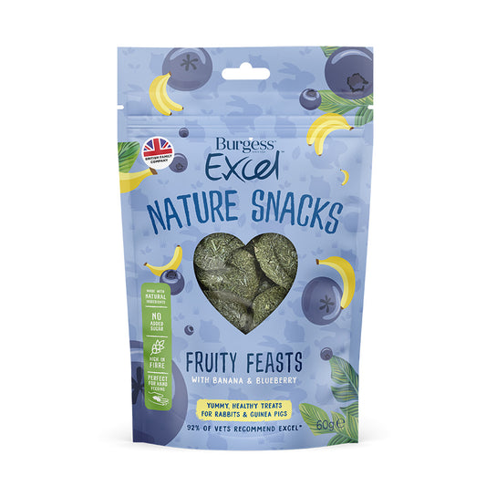 Burgess Excel Small Animal Treats Fruity Feasts with Banana & Blueberry 60g
