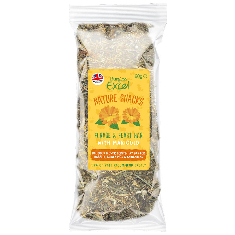 Burgess Excel Small Animal Treats Forage & Feast Hay Bar Marigold 60g