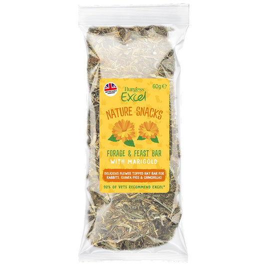 Burgess Excel Small Animal Treats Forage & Feast Hay Bar Marigold 60g