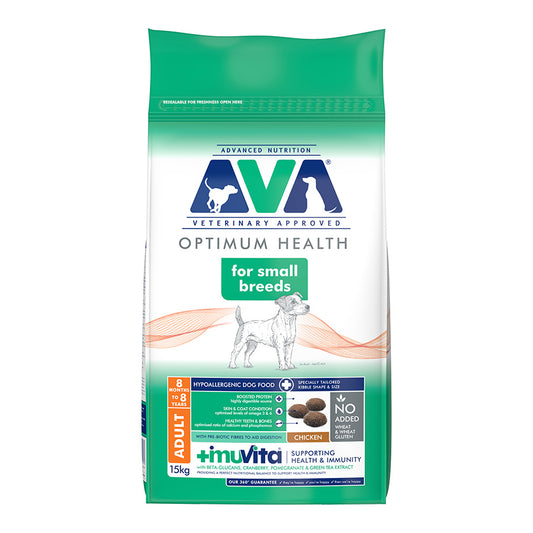 AVA Optimum Health Small Breed Adult Dry Dog Food Chicken 15kg