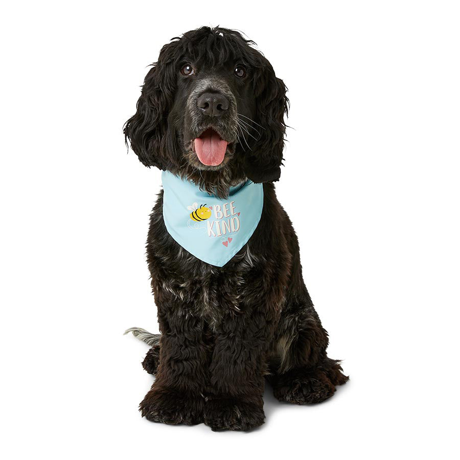 Just For Puppy Bee Kind Reversible Bandana Blue X Small/Small