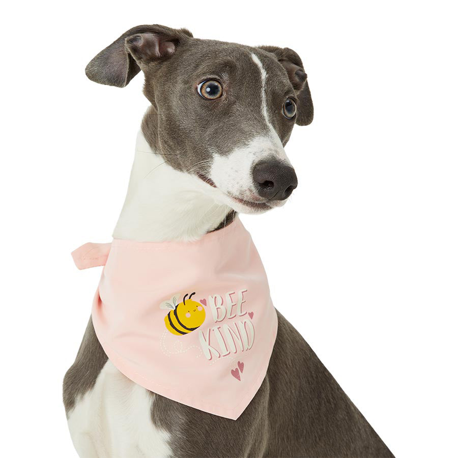 Just For Puppy Bee Kind Reversible Bandana Pink X Small/Small