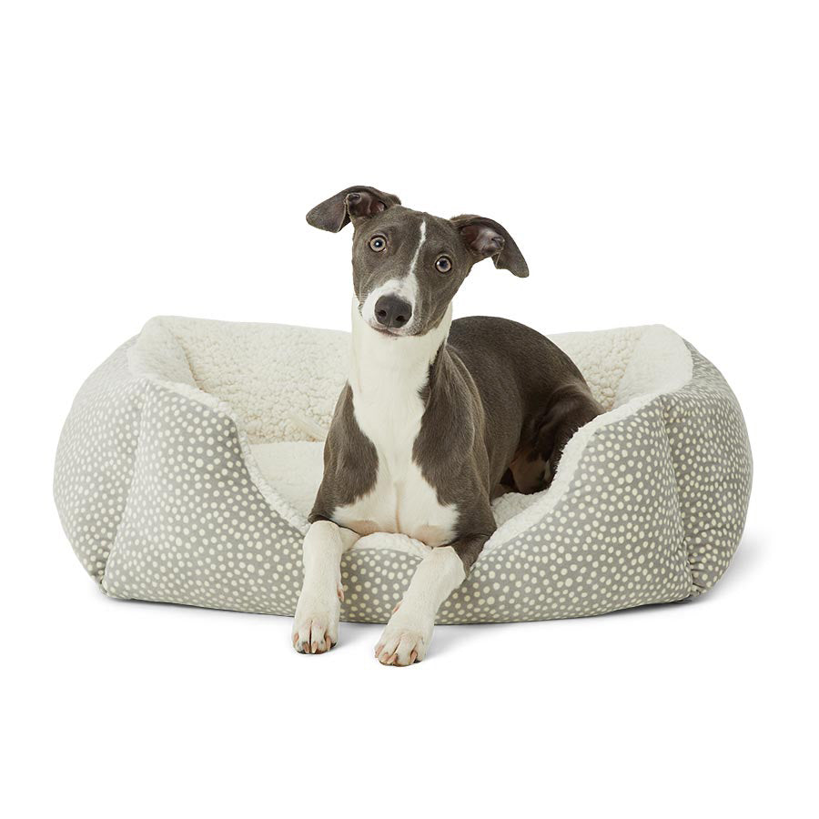 Pets at Home Square Puppy Bed Spotty Grey