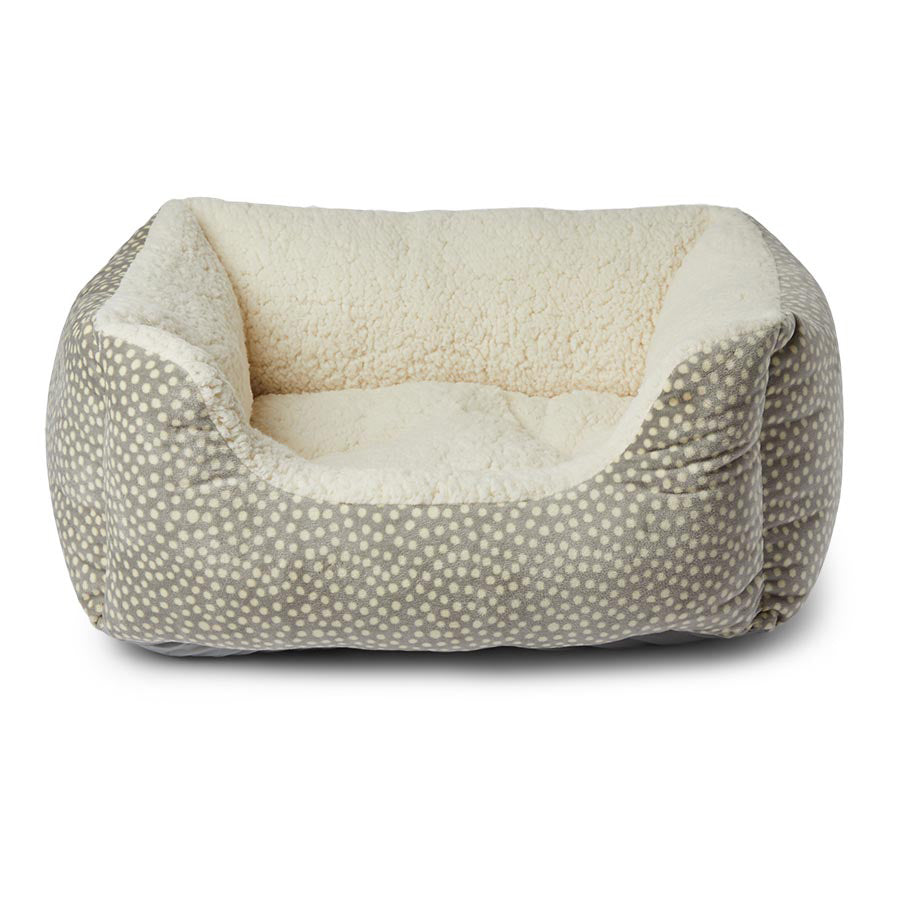 Pets at Home Square Puppy Bed Spotty Grey