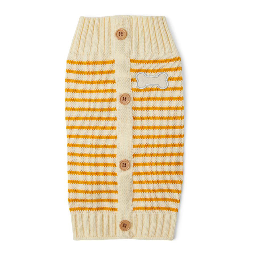 Just For Puppy Stripe Cardigan Cream & Orange