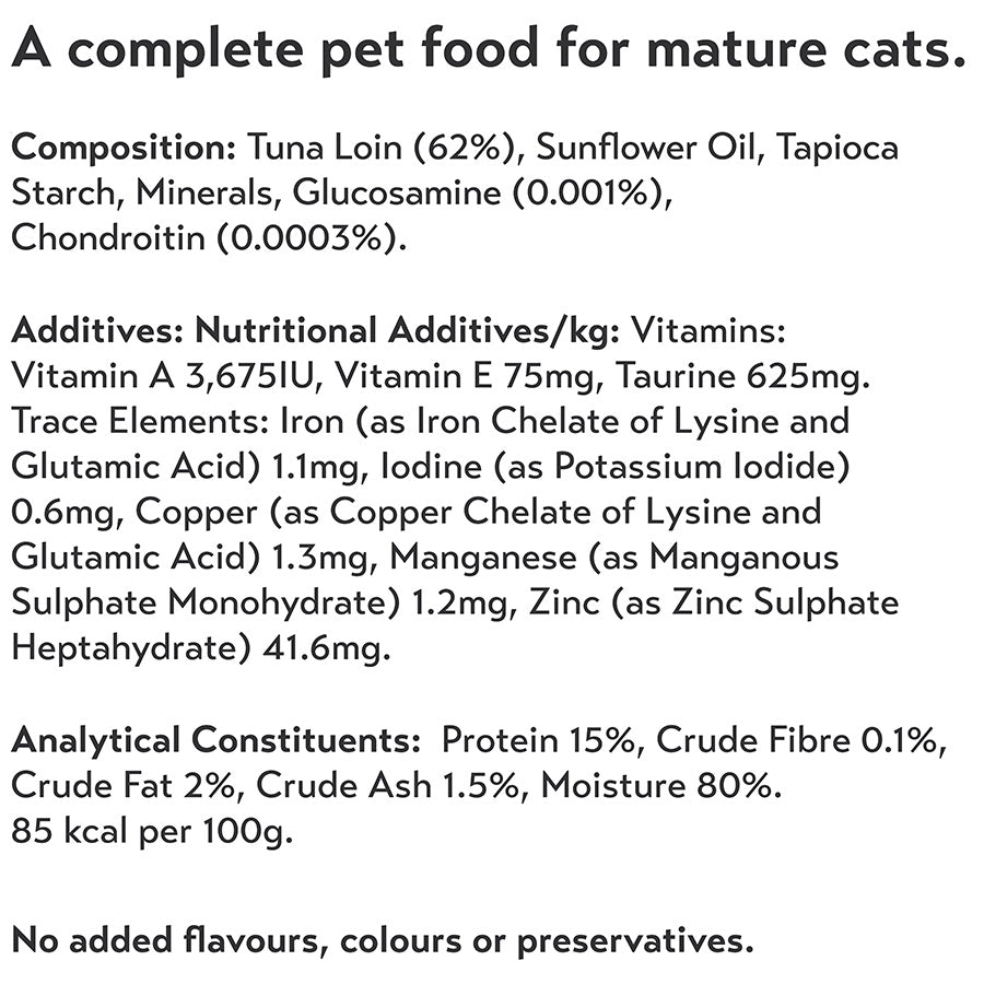 Seriously Good Wet Mature Cat Food Tuna Loin Flakes 12x70g