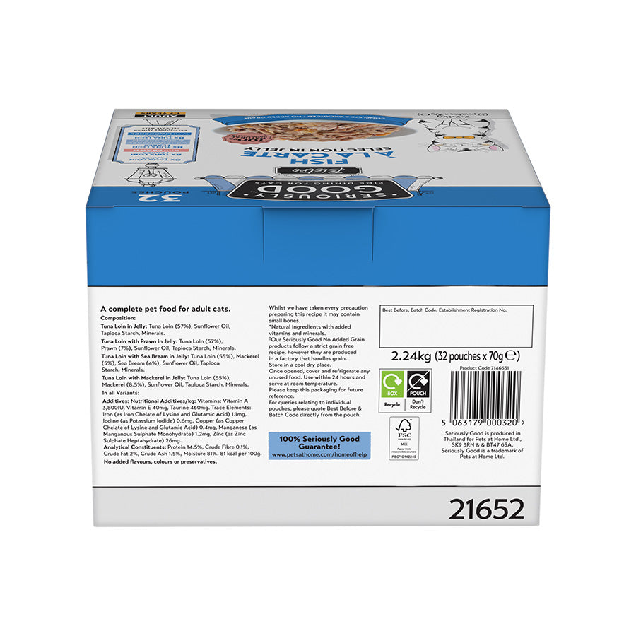 Seriously Good Wet Adult Cat Food Fish Jelly