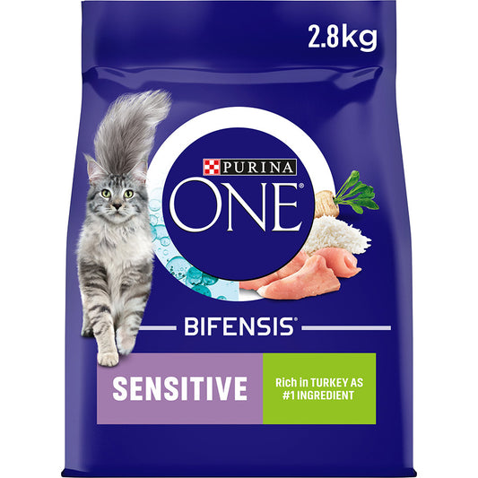 Purina ONE Sensitive Adult Dry Cat Food with Turkey 2.8kg